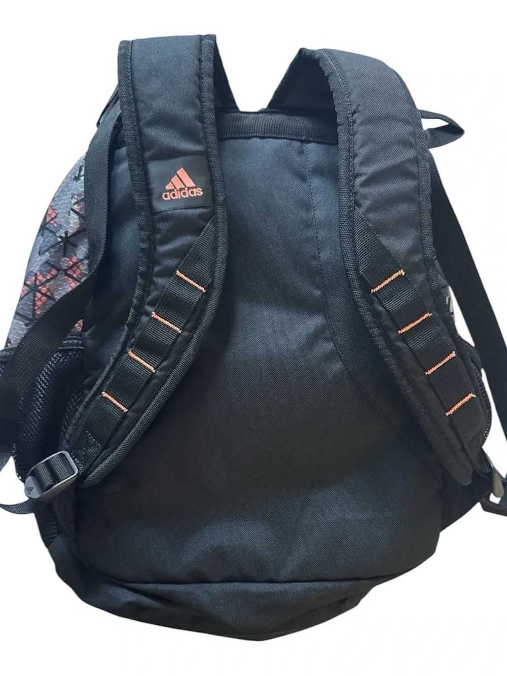 Adidas Black and Orange Geometric Unisex Campus Backpack